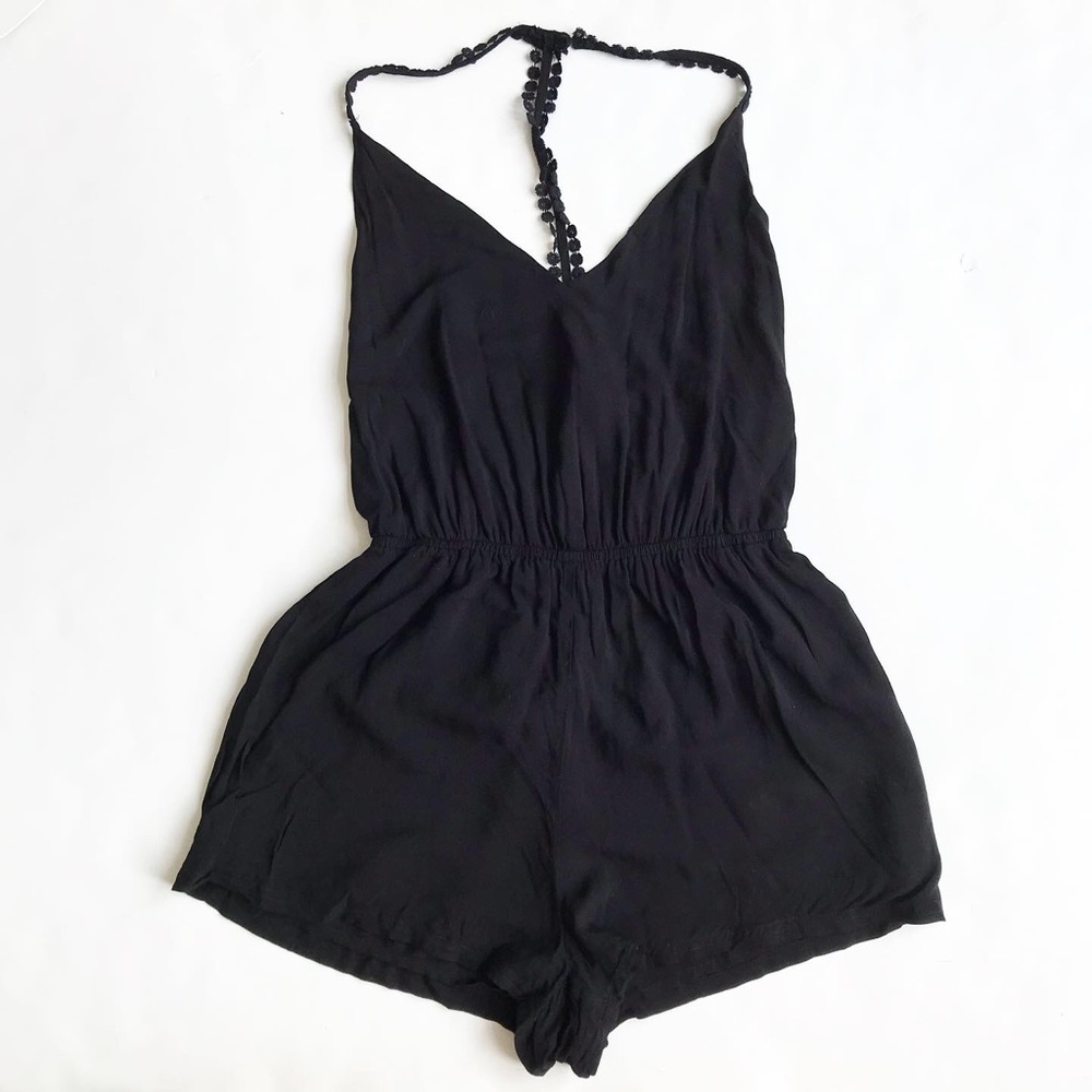 Ecote Anthropologie lace racer back romper XS